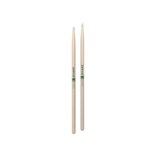 Promark Classic Forward 5A Raw Hickory Drumstick, Oval Nylon Tip