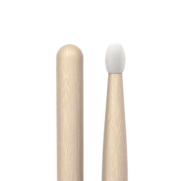 Promark Classic Forward 5B Raw Hickory Drumstick, Oval Nylon Tip