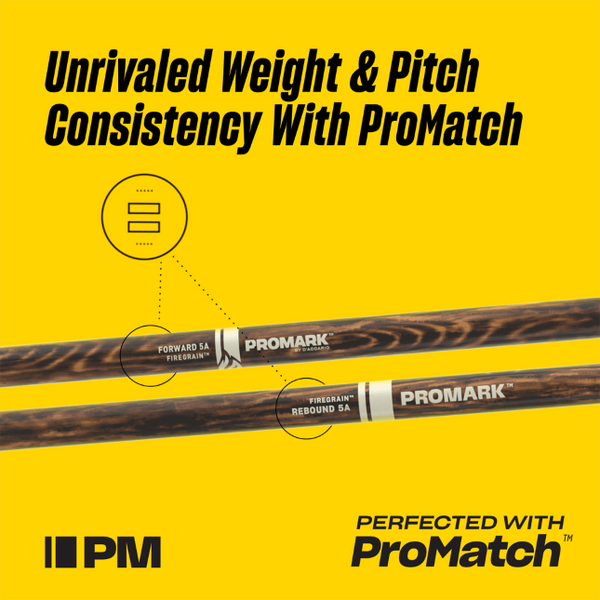 Promark Classic Forward FireGrain 2B Drumsticks - Wood Tip