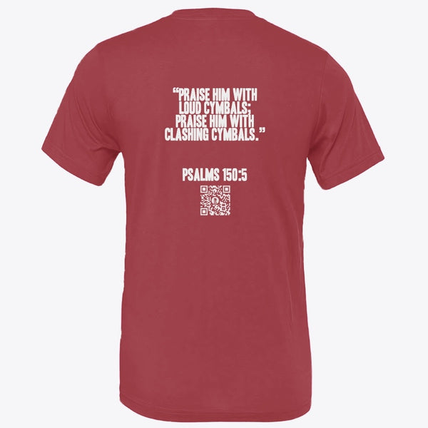 Drumstick Cross Psalms 150:5 Tee - White Label