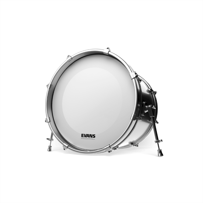 EVANS EQ3 Resonant Coated White Bass Drum Head, No Port