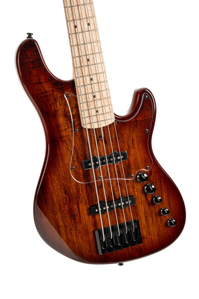 Cort GBFUSION5ABB GB Series Fusion 5 String Bass Guitar Antique Brown Burst