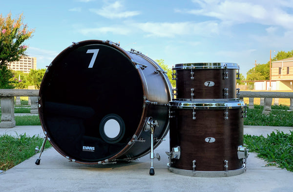 7drums "Texas Series" 3 Piece Kit | Texas Aged Rustic Stain | Chrome