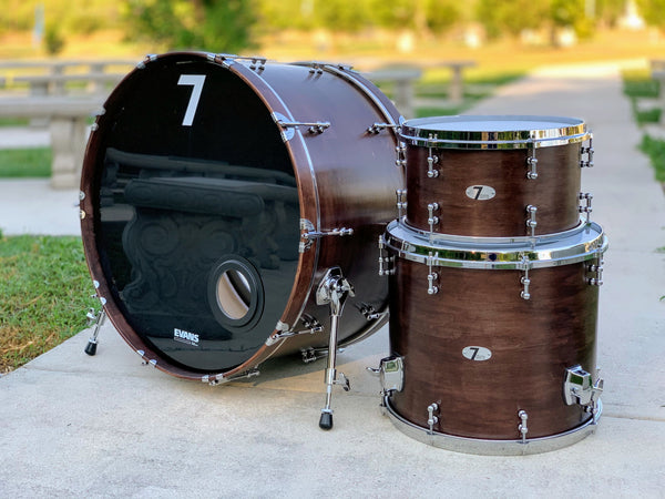 7drums "Texas Series" 3 Piece Kit | Texas Aged Rustic Stain | Chrome