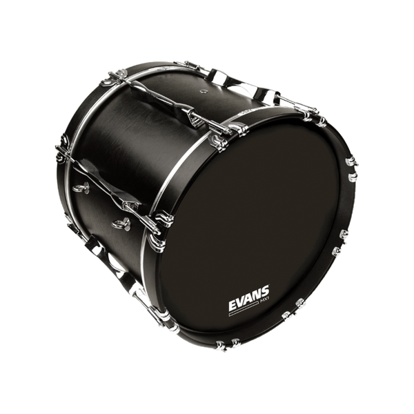 EVANS MX1™ Black White Marching Bass Drumheads