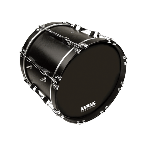 EVANS MX1™ Black White Marching Bass Drumheads