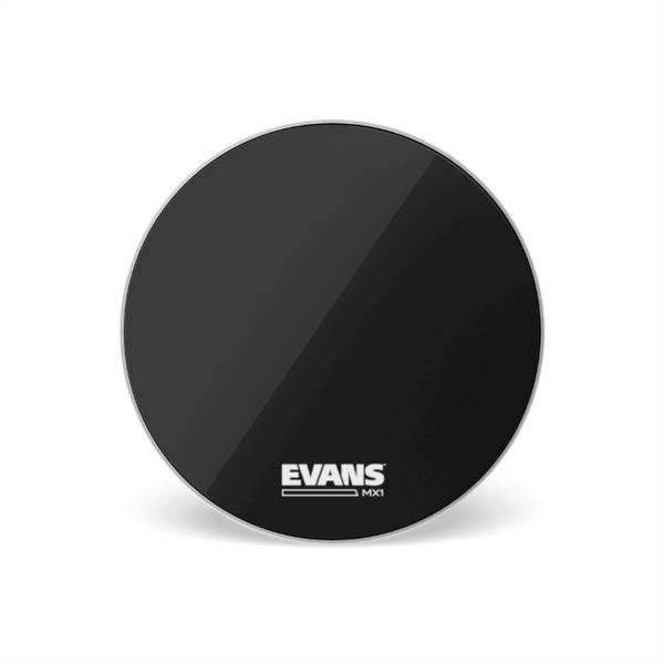 EVANS MX1™ Black White Marching Bass Drumheads