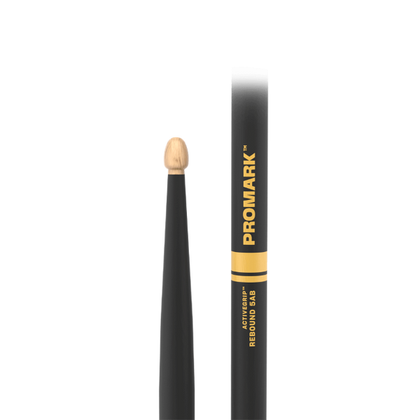 Promark Rebound 5AB ActiveGrip Hickory Drumstick, Acorn Wood Tip
