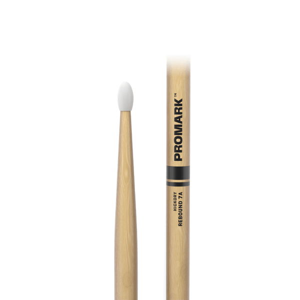 Promark Rebound 7A Hickory Drumstick, Oval Nylon Tip