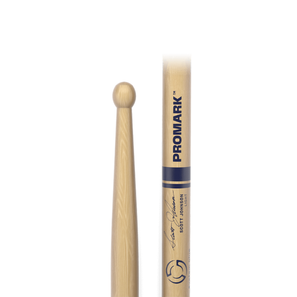 Promark Scott Johnson Light Hickory Marching Drumstick, Wood Tip