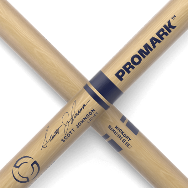 Promark Scott Johnson Light Hickory Marching Drumstick, Wood Tip