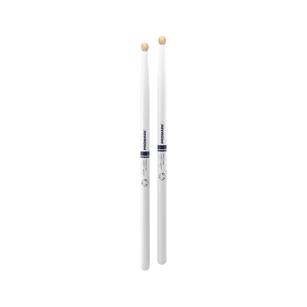 Promark Scott Johnson Painted White Hickory Marching Drumstick, Wood Tip