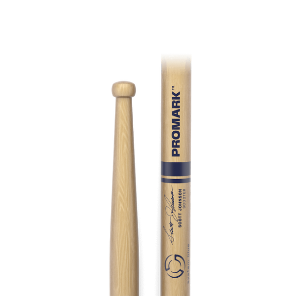 Promark Scott Johnson Scooter Hickory Marching Drumstick, Wood Tip