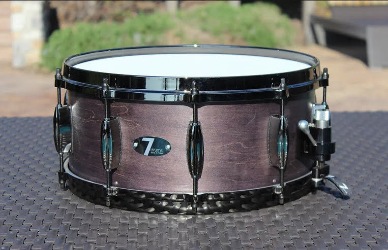 7drums 6.5x14 Snare Drum | Texas Aged Ebony Stain | Die Cast