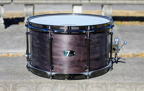 7drums 8x14 "Goliath" Snare Drum | Texas Aged Ebony Stain | Black Nickel