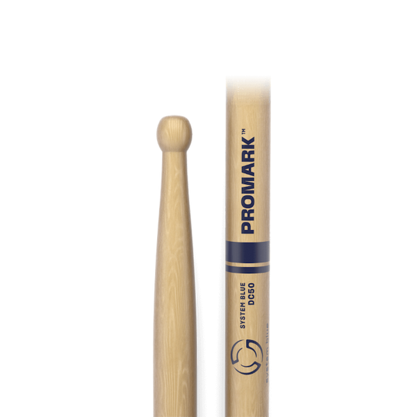 Promark System Blue DC50 Hickory Marching Drumstick, Wood Tip