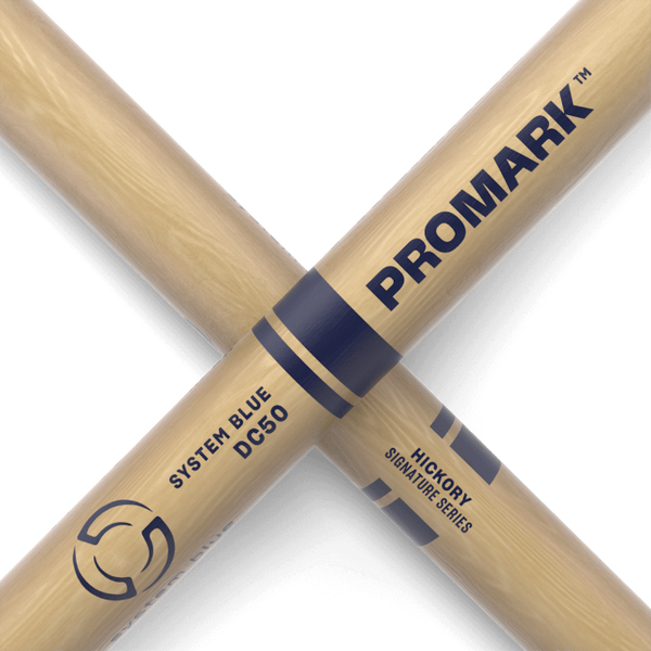 Promark System Blue DC50 Hickory Marching Drumstick, Wood Tip