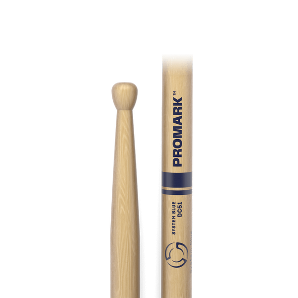 Promark System Blue DC51 Hickory Marching Drumstick, Wood Tip