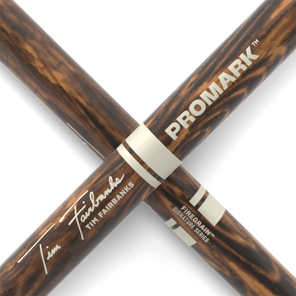 Promark Tim Fairbanks FireGrain Hickory Marching Drumstick, Wood Tip