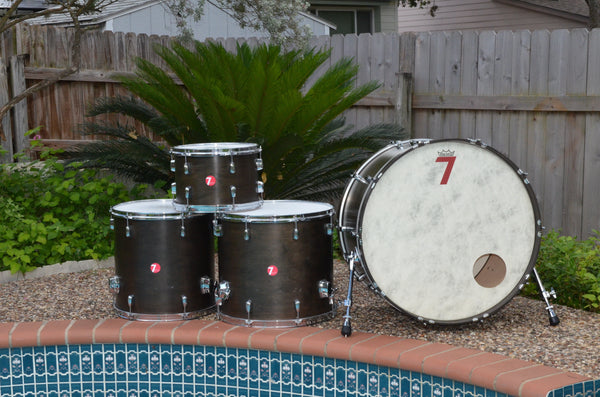 7drums "Texas Series" 4 Piece Kit | Texas Aged Ebony Stain | Beaver Tail