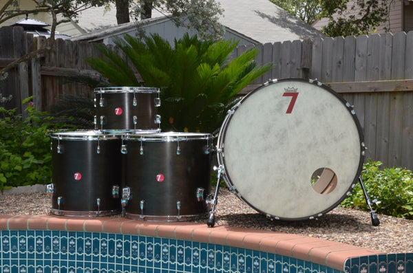 7drums "Texas Series" 4 Piece Kit | Texas Aged Ebony Stain | Beaver Tail