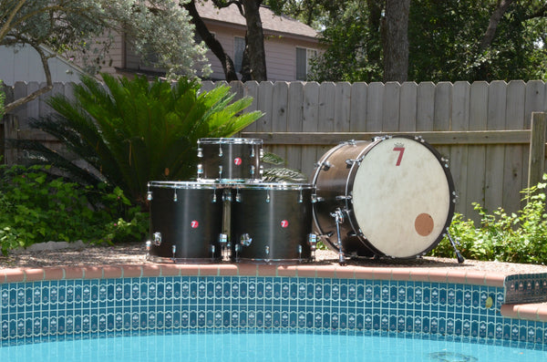 7drums "Texas Series" 4 Piece Kit | Texas Aged Ebony Stain | Beaver Tail