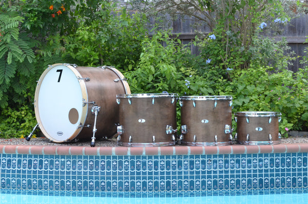 7drums "Texas Series" 4 Piece Kit | Texas Aged Rustic Stain | Die Cast Chrome