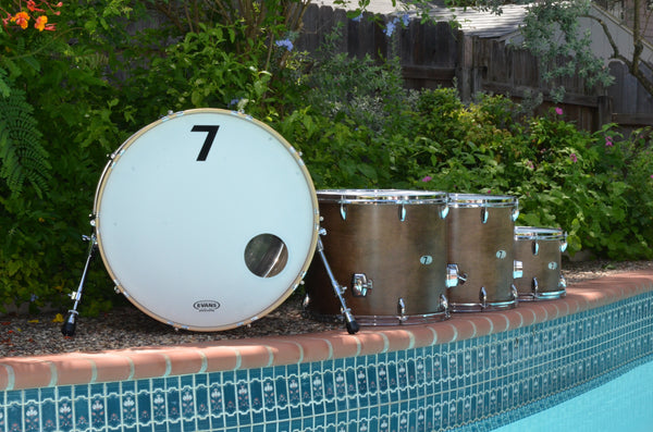 7drums "Texas Series" 4 Piece Kit | Texas Aged Rustic Stain | Die Cast Chrome