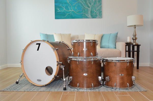 7drums "Texas Series" 4 Piece Kit | Texas Aged Rustic Stain | Die Cast Chrome