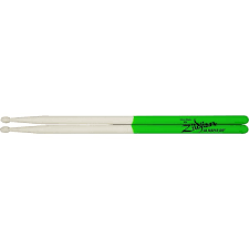Zildjian Maple Dip Series Drumsticks - 5A - Wood Tip - Green