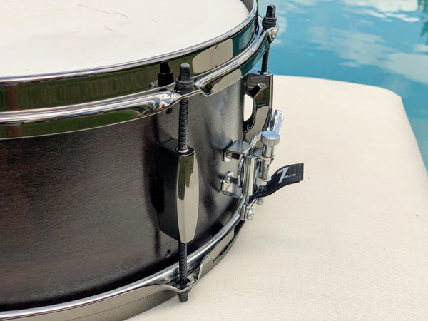 7drums 6.5x14 Snare Drum | Texas Aged Ebony Stain | Black Nickel