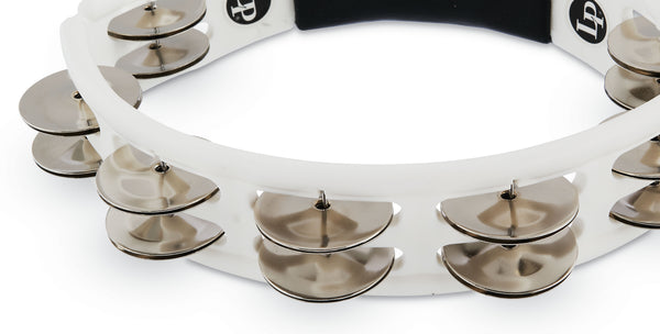 Latin Percussion LP152 Cyclops Handheld Tambourine - White with Steel Jingles