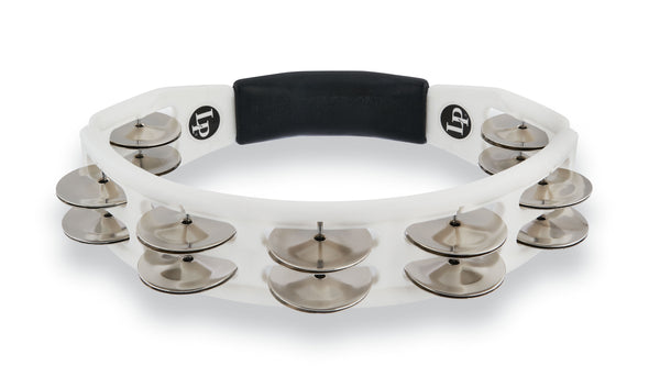 Latin Percussion LP152 Cyclops Handheld Tambourine - White with Steel Jingles
