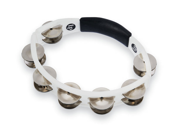 Latin Percussion LP152 Cyclops Handheld Tambourine - White with Steel Jingles