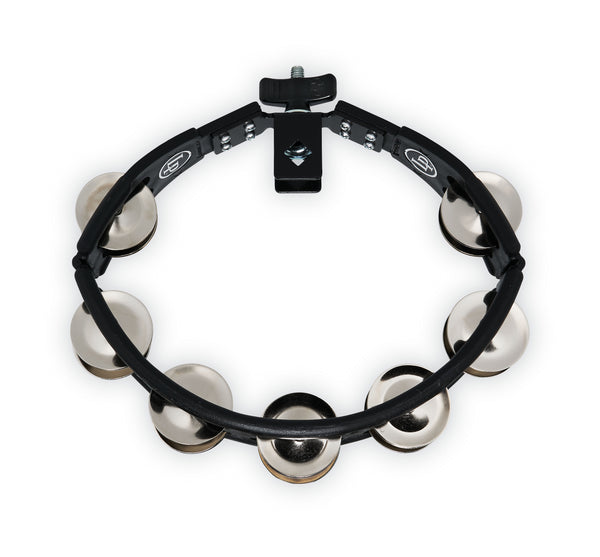 Latin Percussion LP160 Cyclops Mounted Tambourine - Black with Steel Jingles