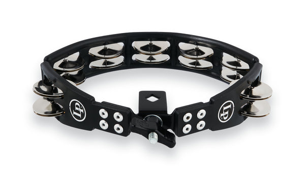 Latin Percussion LP160 Cyclops Mounted Tambourine - Black with Steel Jingles