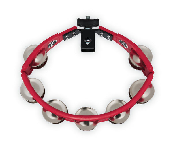 Latin Percussion LP161 Cyclops Mounted Tambourine - Red with Steel Jingles