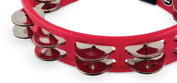 Latin Percussion LP161 Cyclops Mounted Tambourine - Red with Steel Jingles