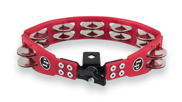 Latin Percussion LP161 Cyclops Mounted Tambourine - Red with Steel Jingles