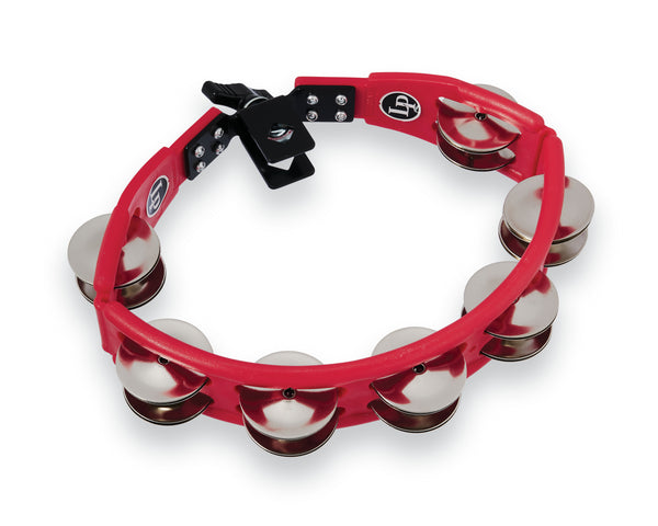 Latin Percussion LP161 Cyclops Mounted Tambourine - Red with Steel Jingles