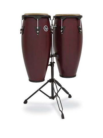 Latin Percussion LP City Series 10" and 11" Conga Set with Double Stand - Dark Wood