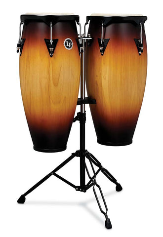 Latin Percussion LP City Series 10" and 11" Conga Set with Double Stand - Vintage Sunburst