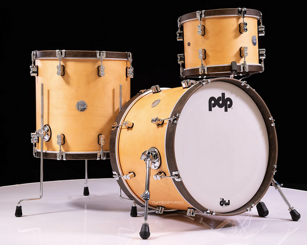 PDP PDCC2013NW Concept Maple Classic 3-piece Shell Pack with 20" Kick - Natural with Walnut Hoops