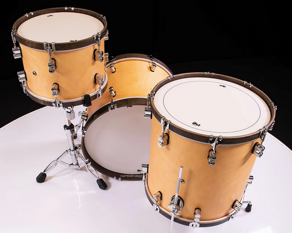 PDP PDCC2013NW Concept Maple Classic 3-piece Shell Pack with 20" Kick - Natural with Walnut Hoops