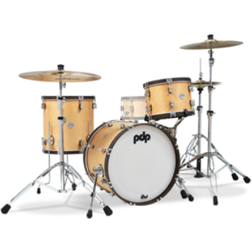 PDP PDCC2013NW Concept Maple Classic 3-piece Shell Pack with 20" Kick - Natural with Walnut Hoops
