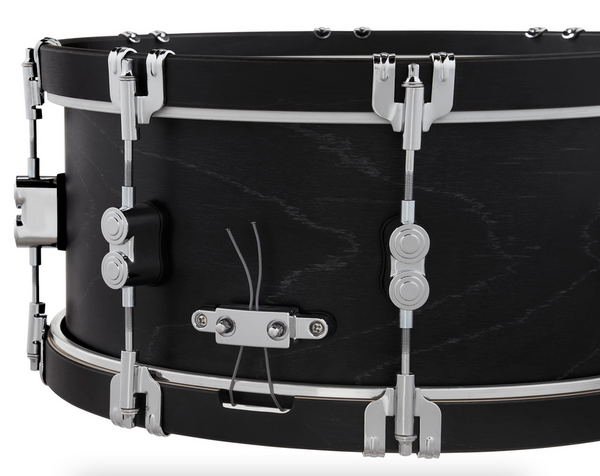 PDP PDCC6514SSEE Concept Classic Ebony Stain Snare Drum with Ebony Stain Wood Hoops, 6.5x14