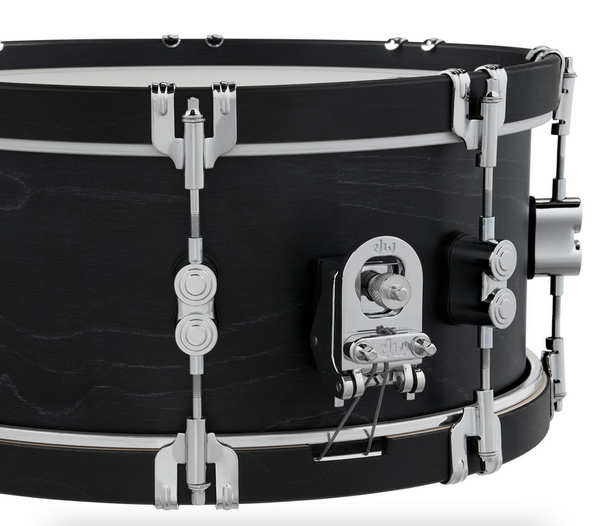 PDP PDCC6514SSEE Concept Classic Ebony Stain Snare Drum with Ebony Stain Wood Hoops, 6.5x14
