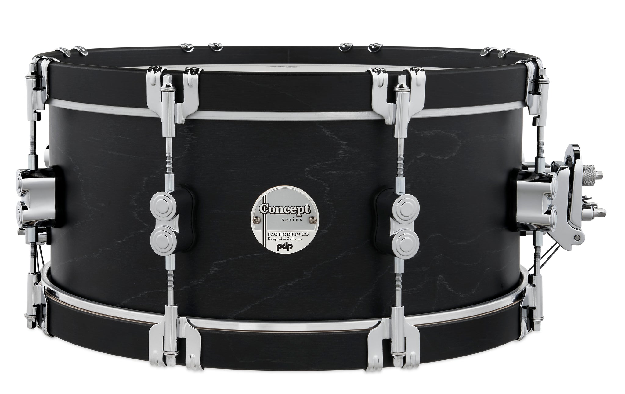 PDP PDCC6514SSEE Concept Classic Ebony Stain Snare Drum with Ebony Stain Wood Hoops, 6.5x14