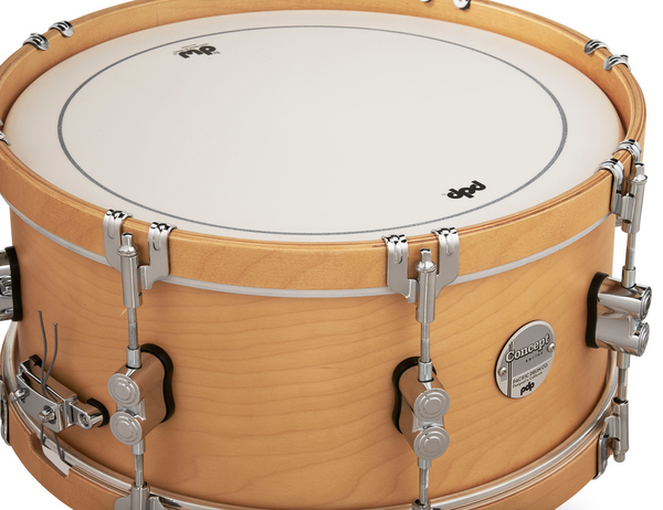 PDP PDCC6514SSNN Concept Classic Natural Stain Snare Drum with Natural Stain Wood Hoops, 6.5x14