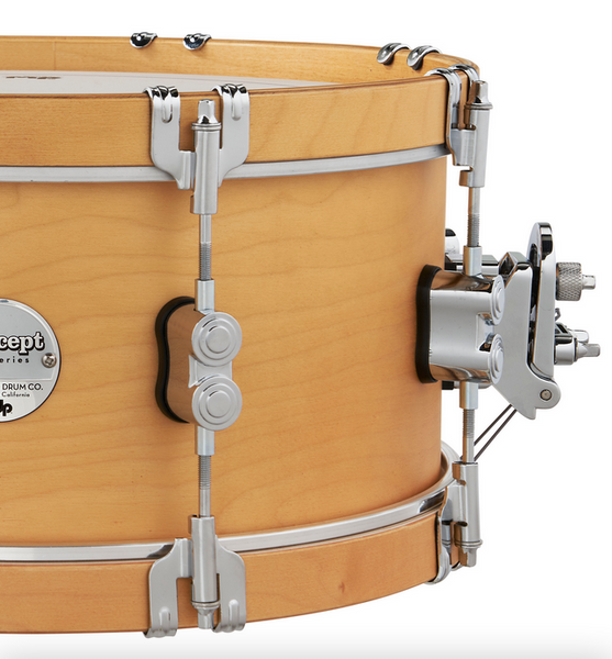 PDP PDCC6514SSNN Concept Classic Natural Stain Snare Drum with Natural Stain Wood Hoops, 6.5x14